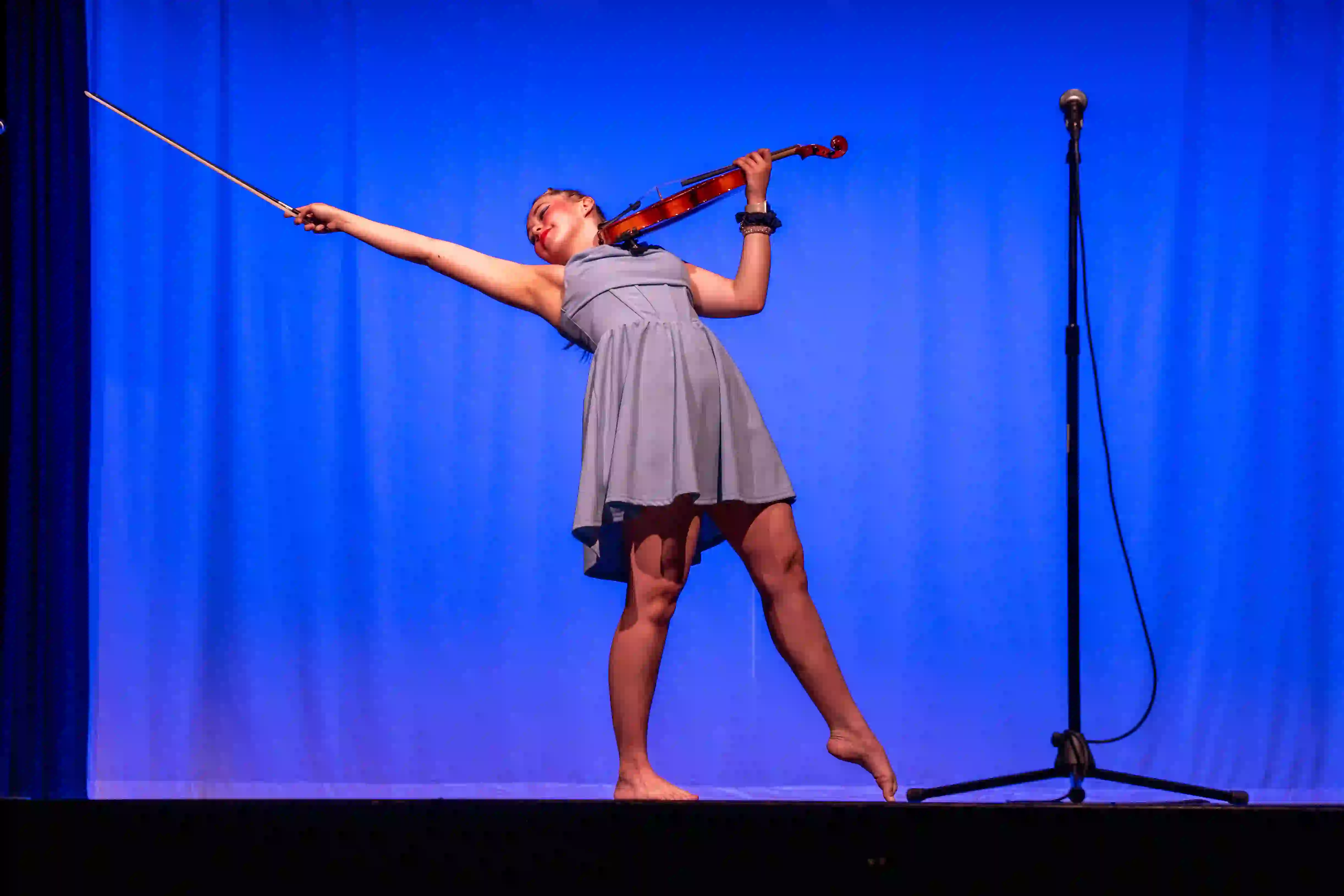 A person playing the violin